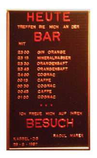 Bar Schild d8 Kassel